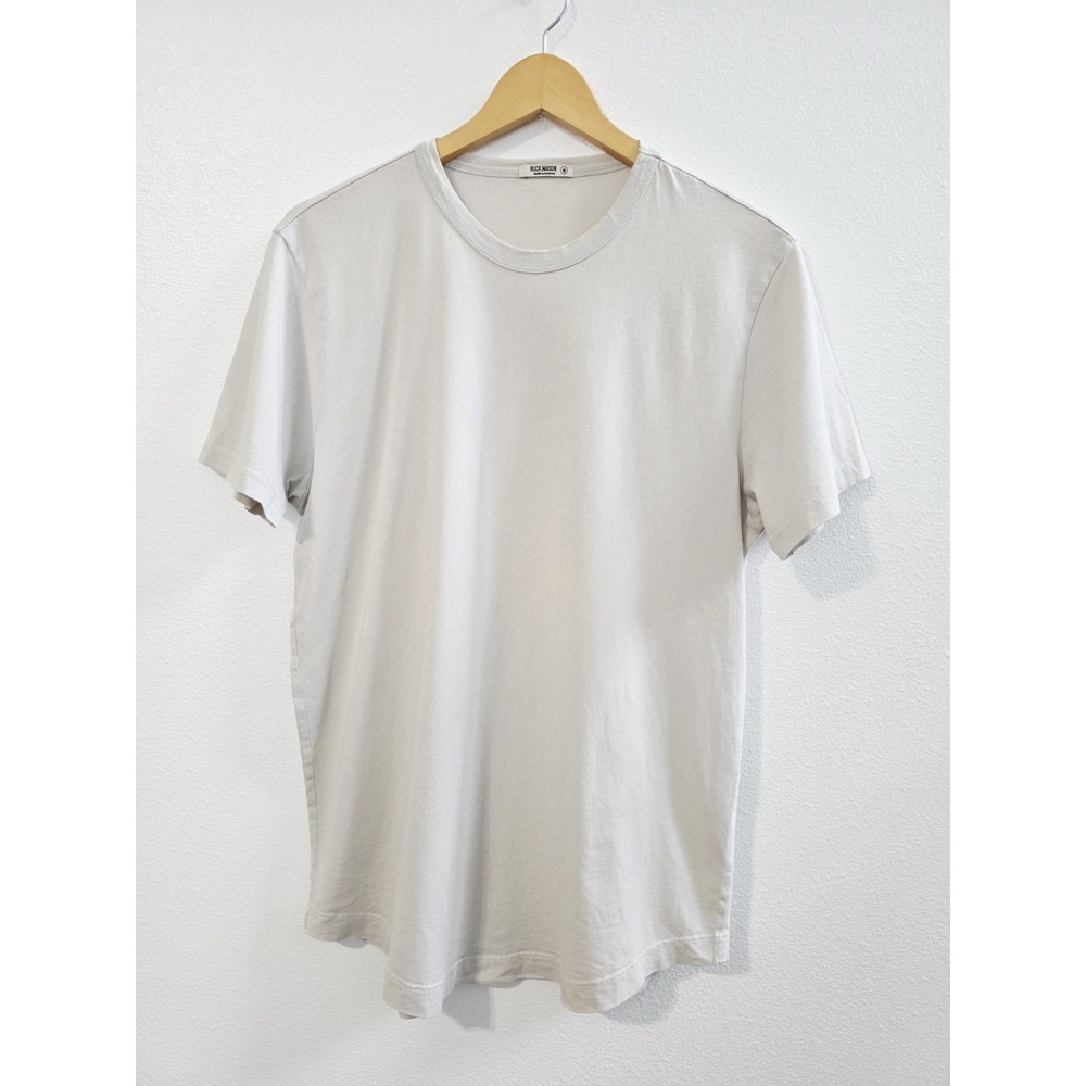 Buck Mason 100% Supima Curved Hem Crew Neck Tee Men's Size Medium Beige
